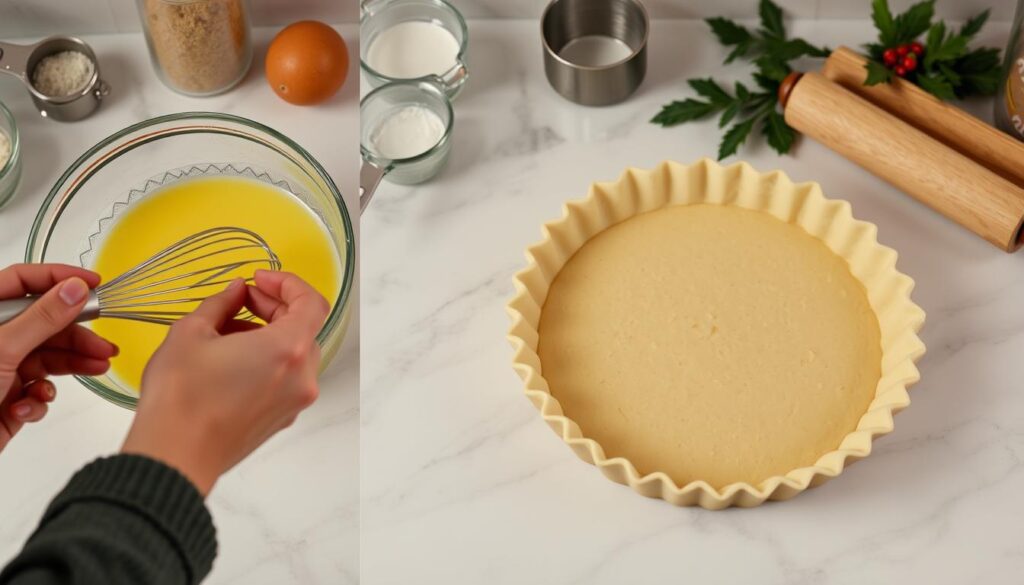 Eggnog pie preparation steps