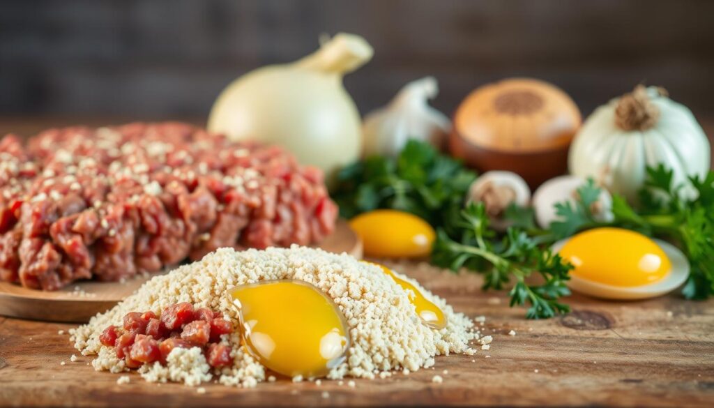 Key ingredients for meatloaf
