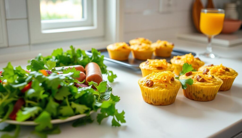 Preparing Sausage Egg Cheese Muffins